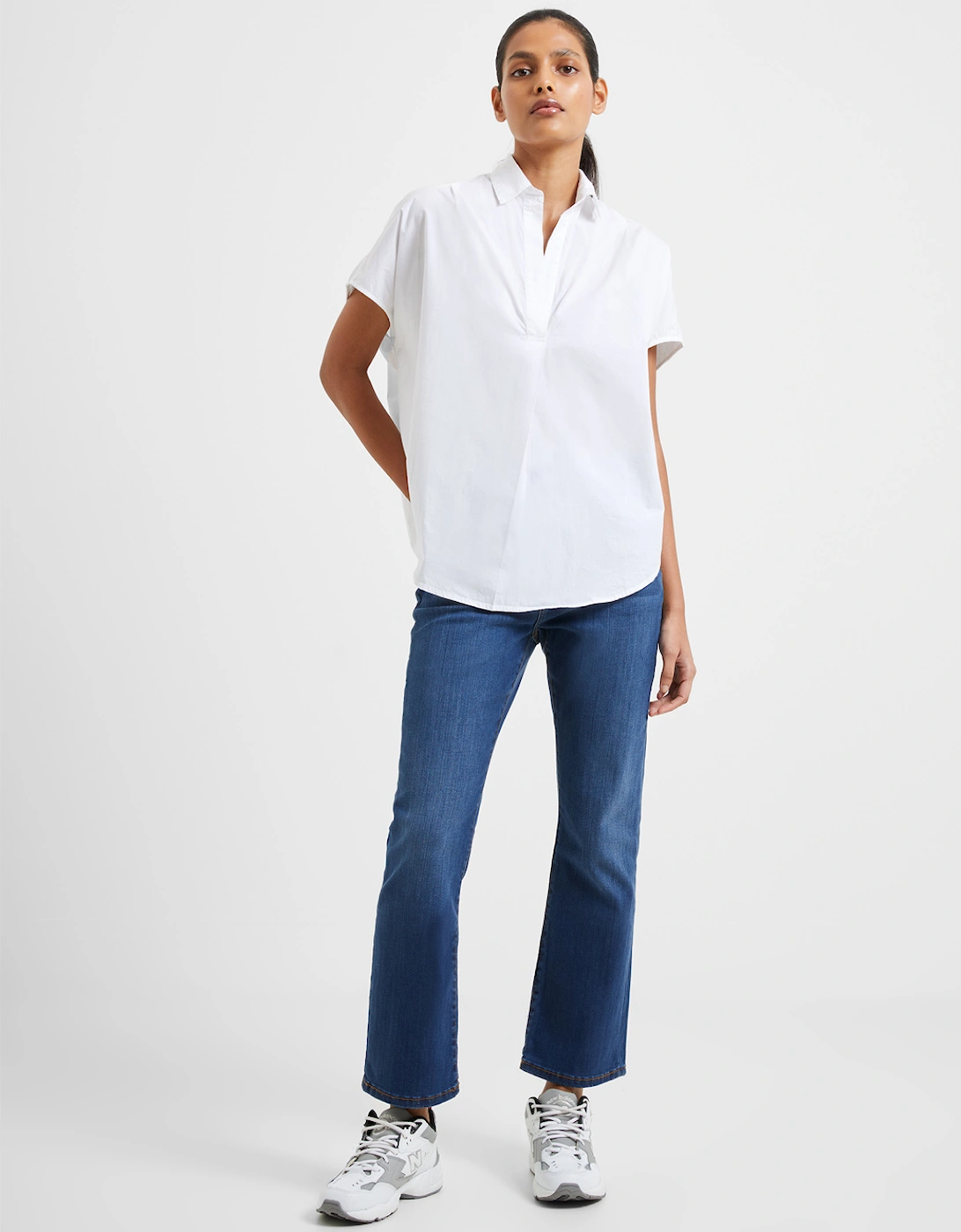 Cele Rhodes Poplin Sleeveless Shirt Linen White