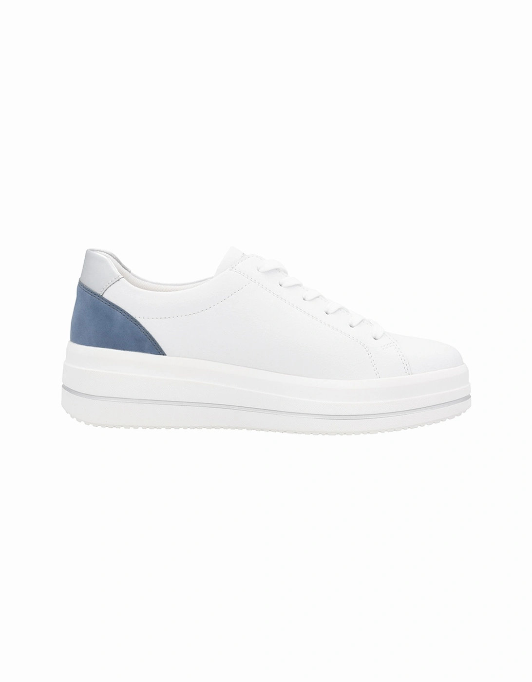 D1C01-84 Women's Zip Shoes White/Blue/Silver