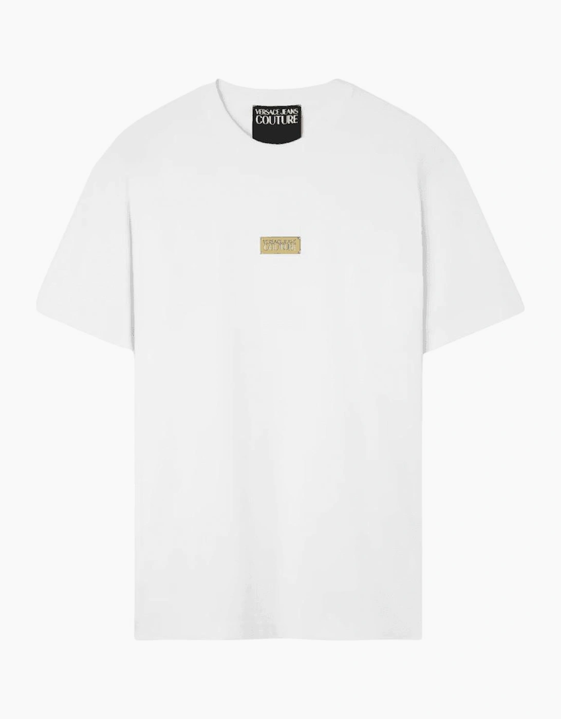 Versace Men's Metal Logo Regular Fit White T-Shirt - Size: 38