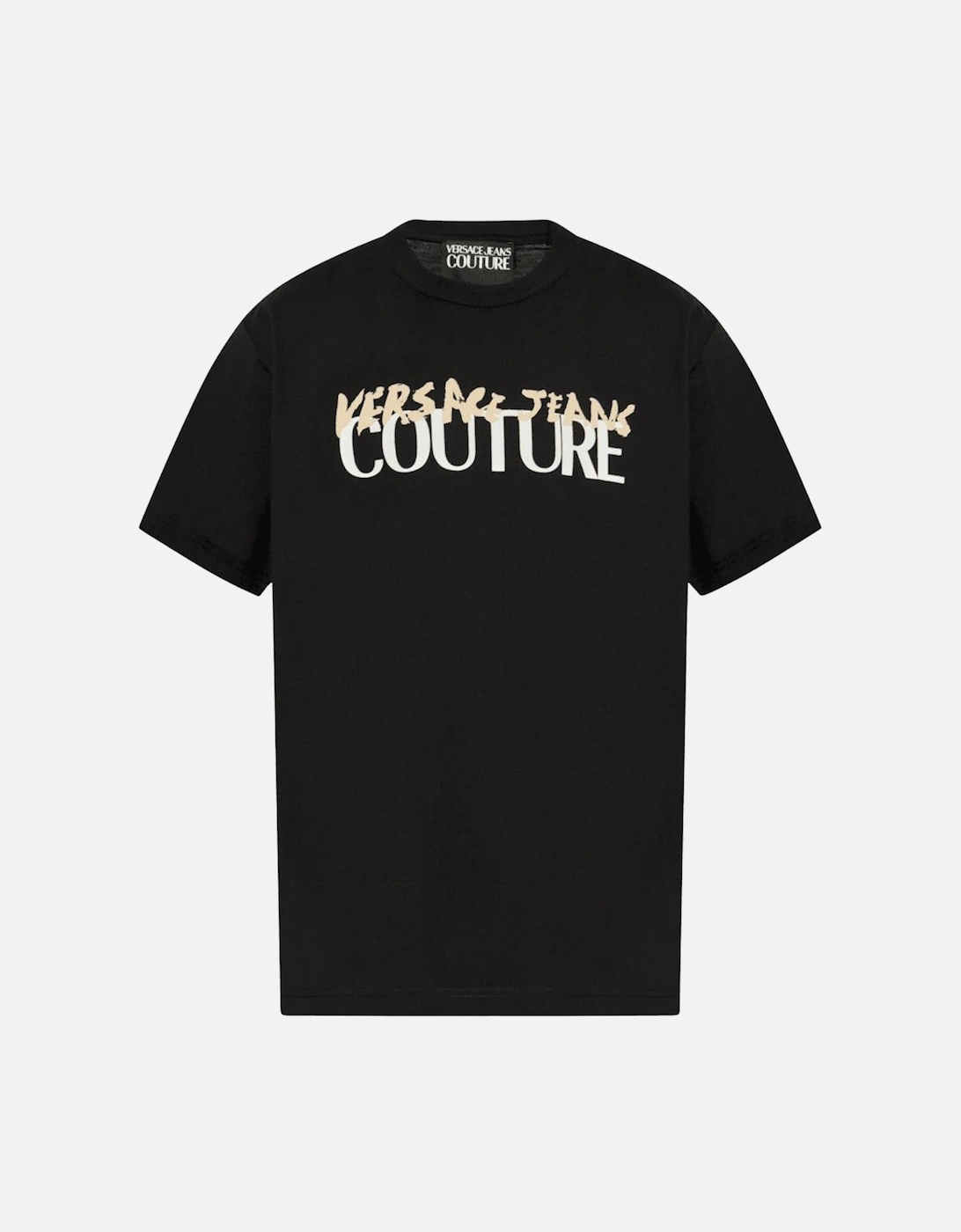 Versace Men's Cotton Graphic Logo Black T-Shirt - Size: 38