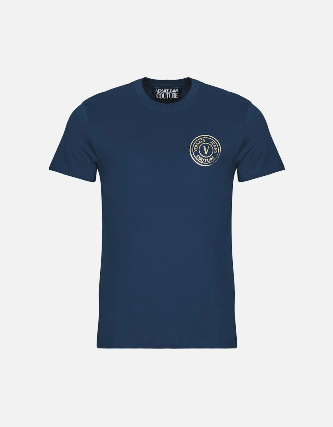 Versace Men's Blue Basic V-Emblem Logo Deep T-Shirt - : 38/Regular M