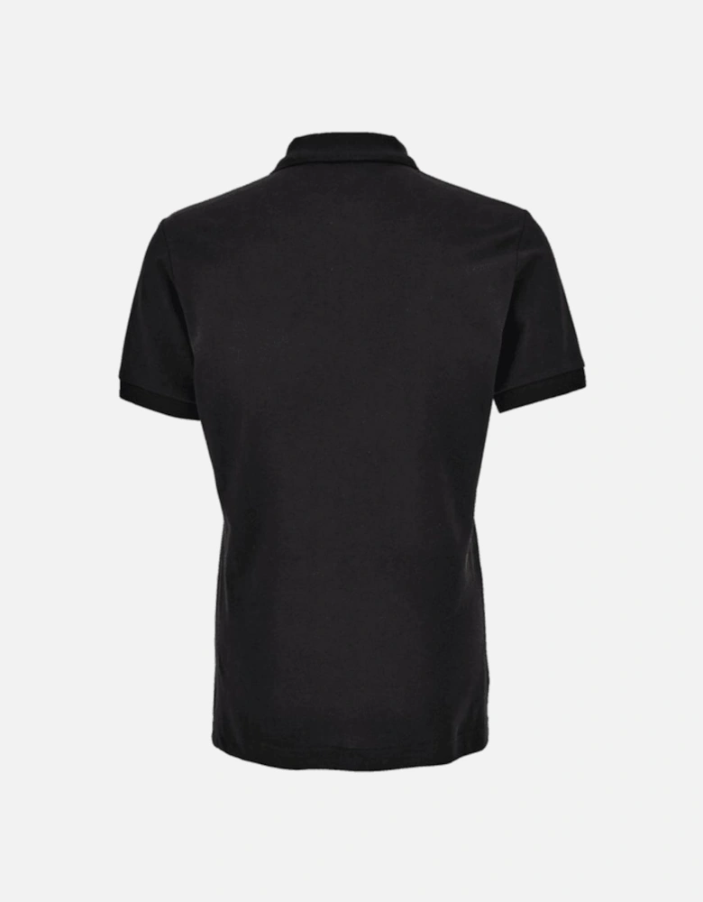 Cotton Metal Logo Black/Gold Polo Shirt