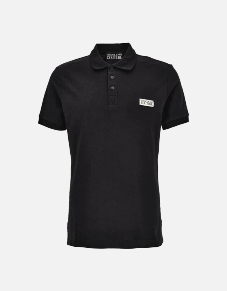 Cotton Metal Logo Black/Gold Polo Shirt