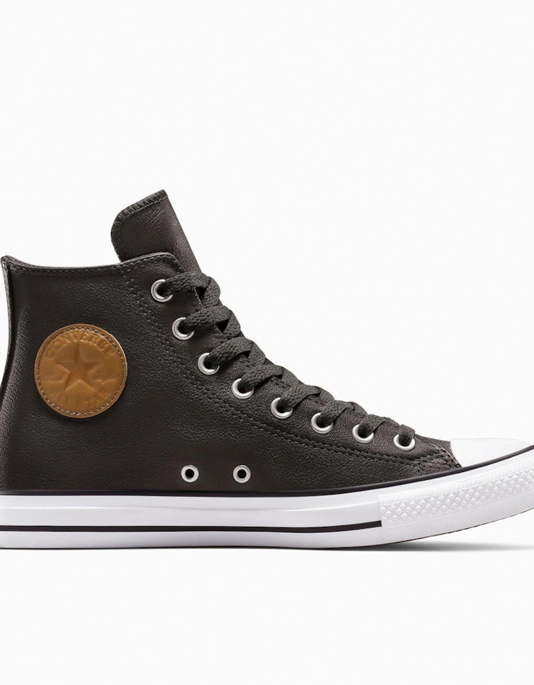 Mens Chuck Taylor All Star Leather Hi Top Trainers - Brown