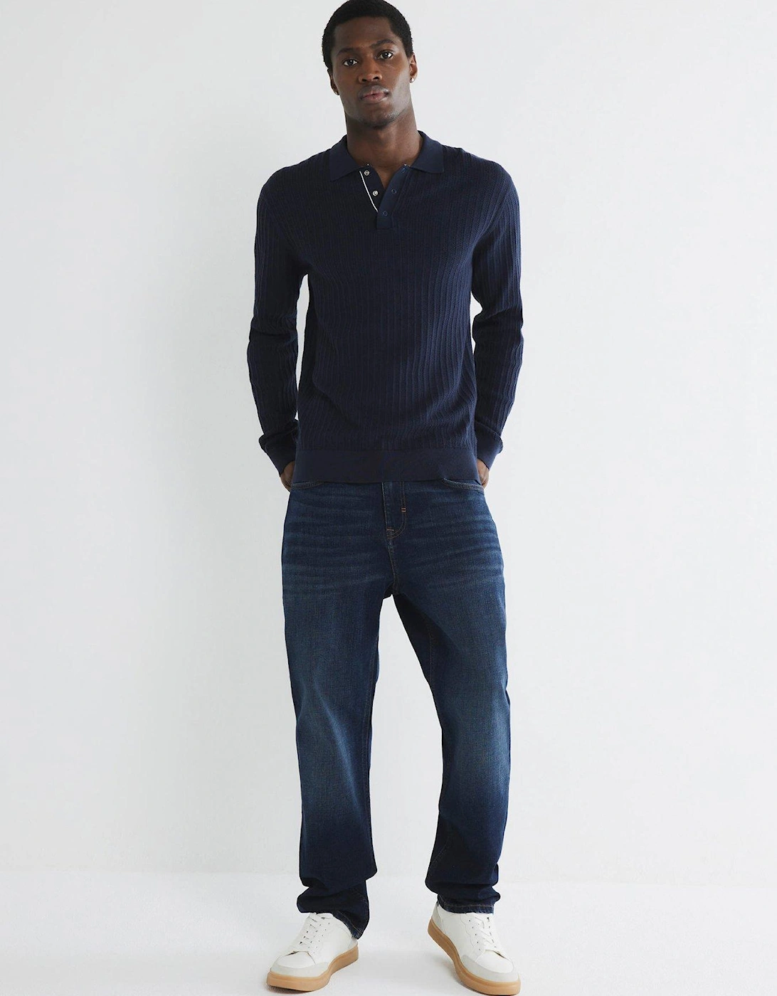 Long Sleeve Spring Snap Polo Shirt - Navy, 5 of 4