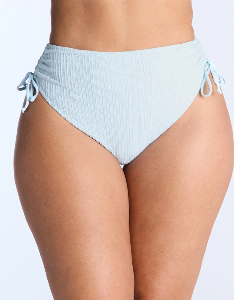 Amalfi Texture Ruched High Waisted Brief - Powder Blue