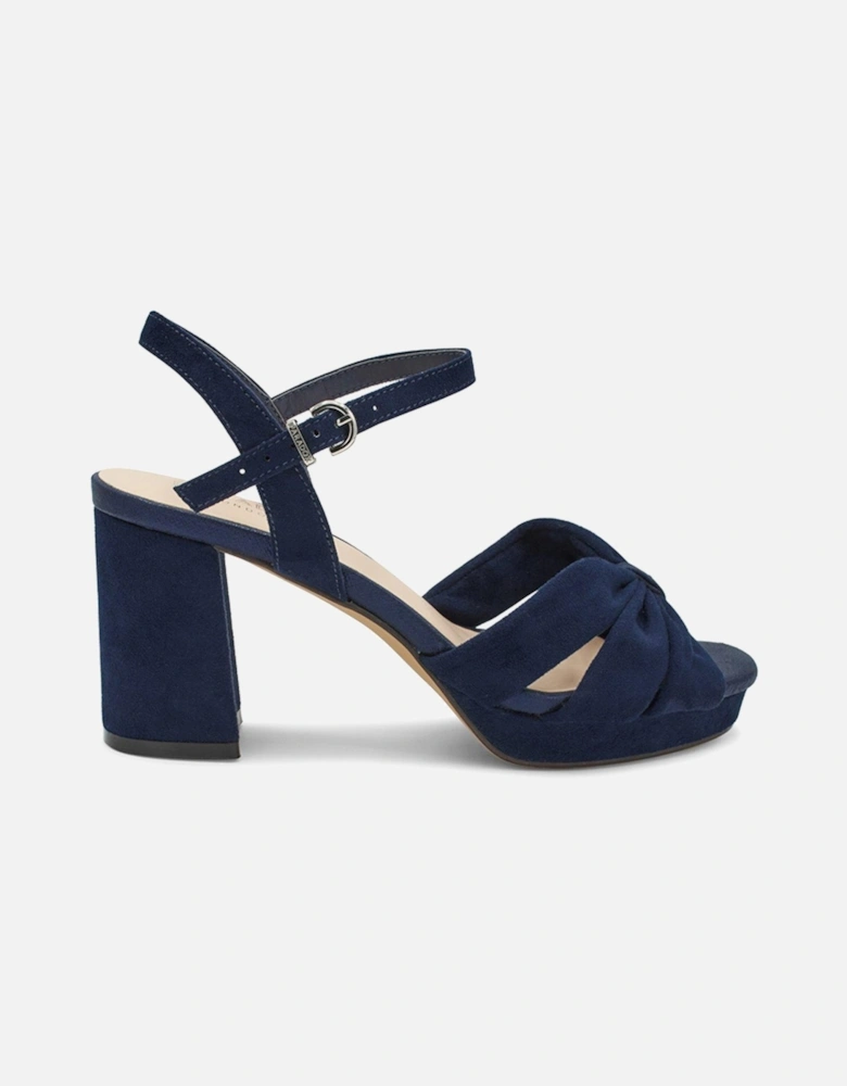 Nerita Wide Fit Suede Heeled Sandal - Navy