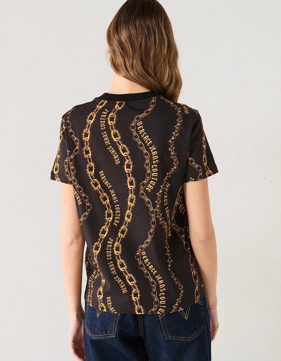 Chain Print T-Shirt - Black