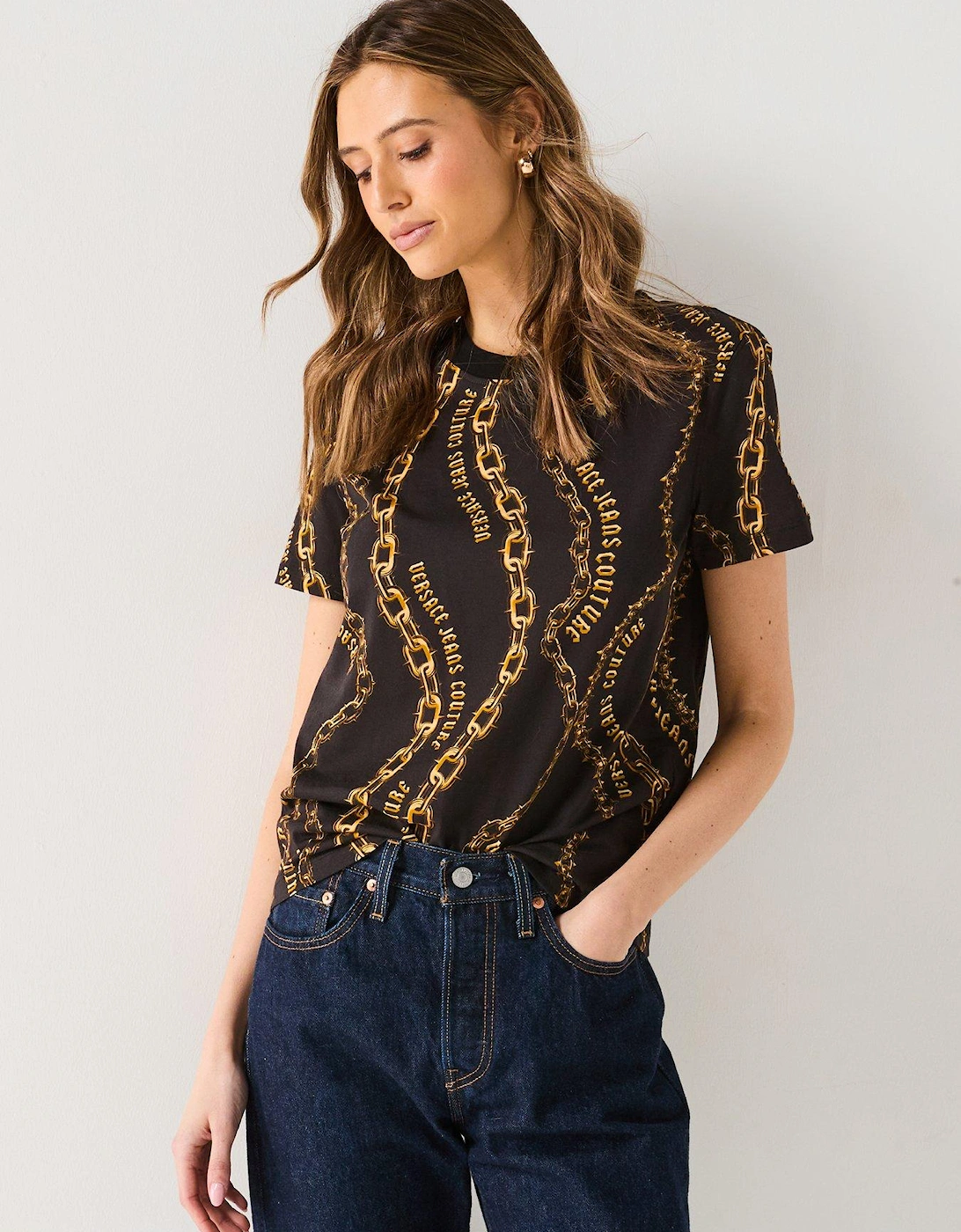 Chain Print T-Shirt - Black, 6 of 5