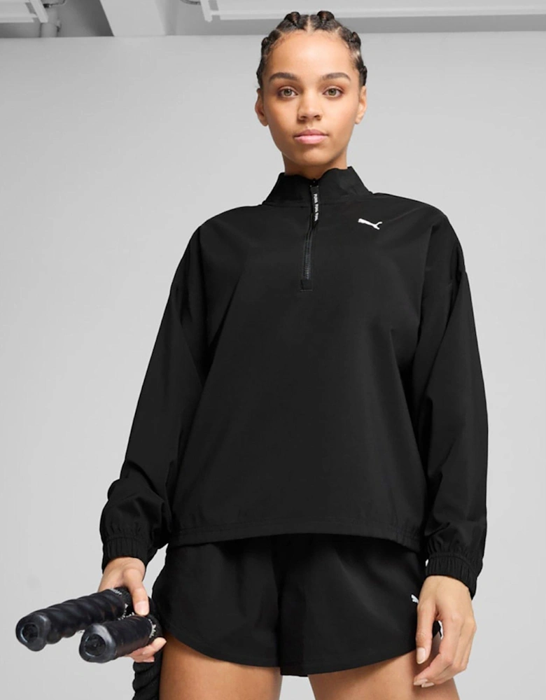 Womens Training Strong Woven Jacket - Black