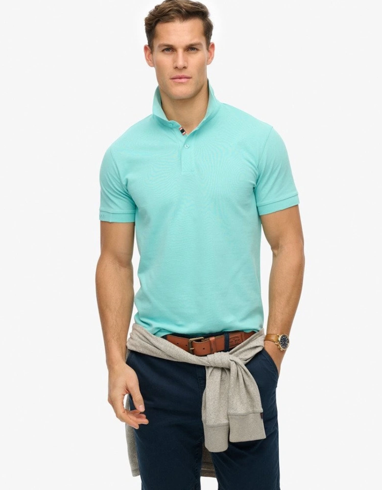 Men's City Pique Polo Aqua Sky Turquoise