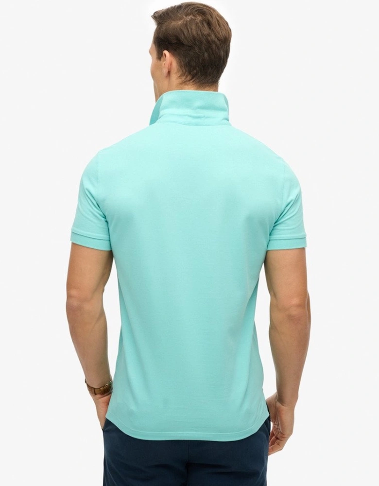 Men's City Pique Polo Aqua Sky Turquoise