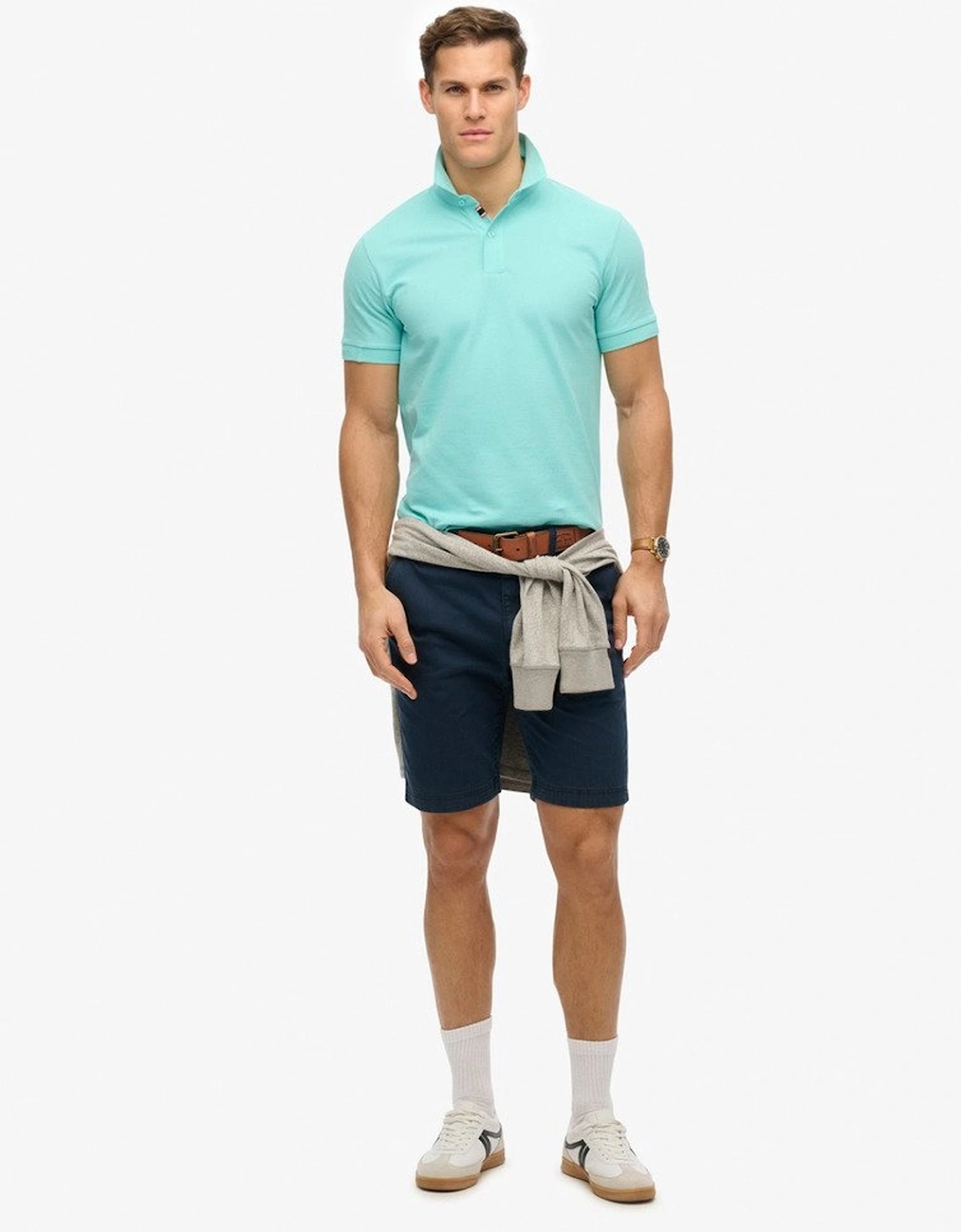 Men's City Pique Polo Aqua Sky Turquoise