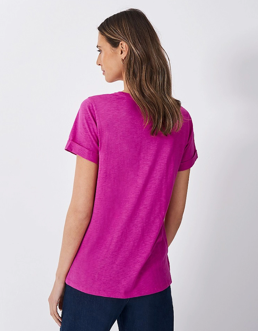 Women's Perfect Crew Neck Slub T-Shirt Rose Violet