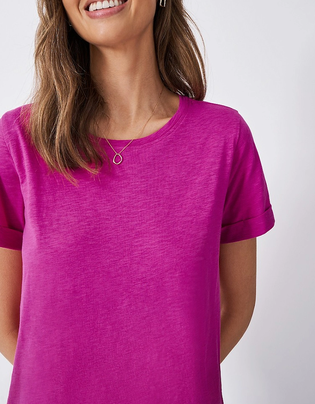 Women's Perfect Crew Neck Slub T-Shirt Rose Violet