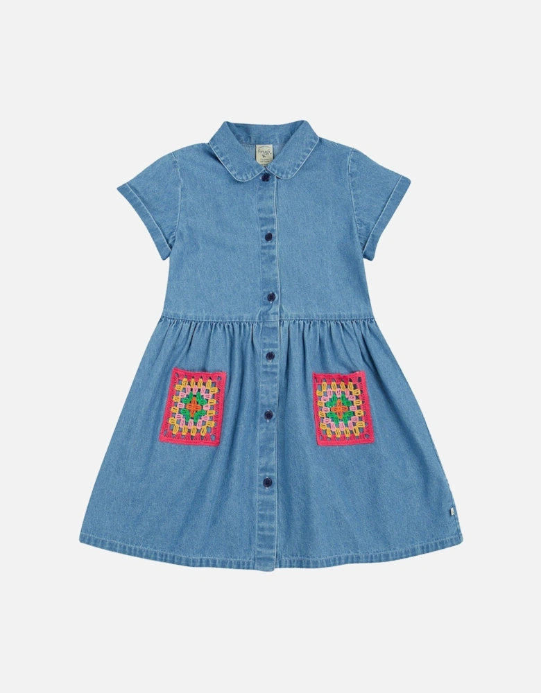 Girls Kimberley Shirt Dress - Blue