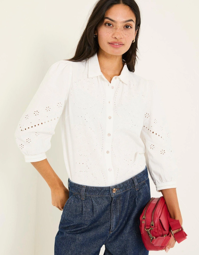 Roxi Embroidered Blouse - White