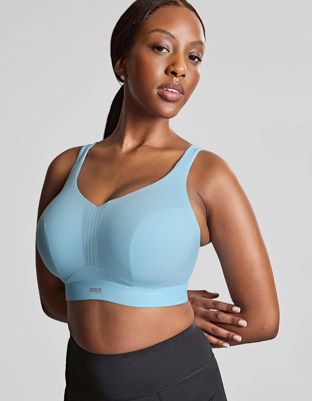 Endurance Pale Blue High Impact Wired Non Padded Sport Bra - Sky Blue, 2 of 1