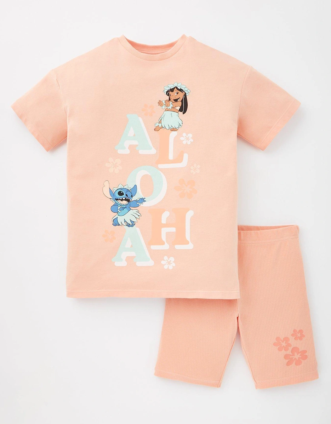 Lilo And Stitch 2 Piece T-shirt And Cycling Short Set - Orange, 2 of 1