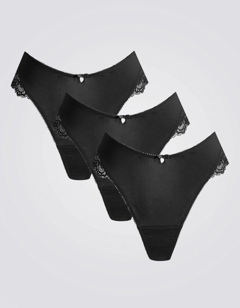 Stella MF 3 Pack Thong - Black