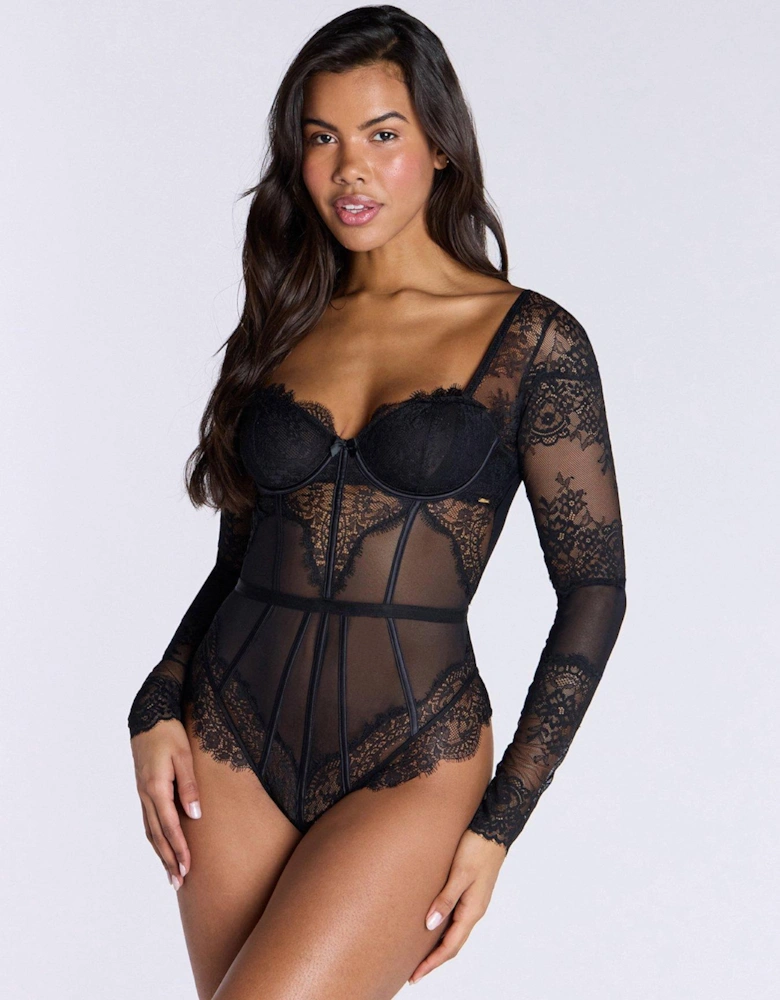 Tamara Long Sleeve Bodysuit - Black