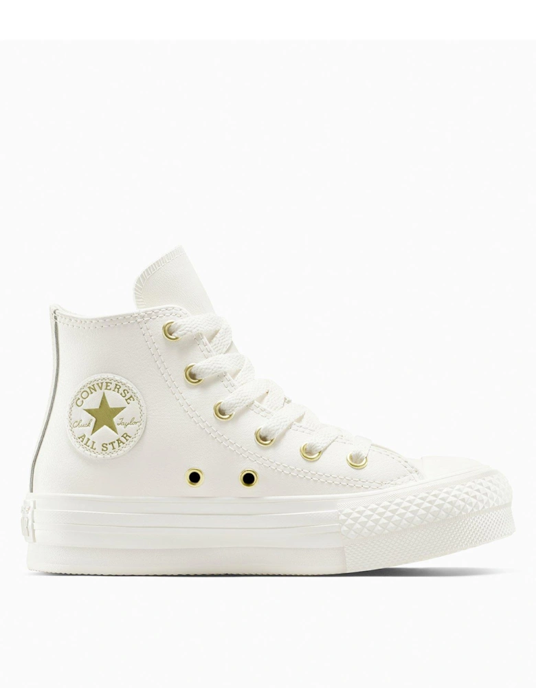 Kids Chuck Taylor All Star Eva Lift Leather Hi Top - Beige