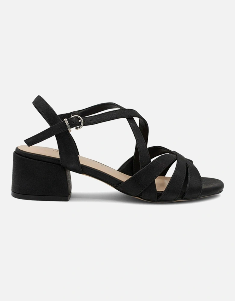 Nerissa Wide Fit Shimmer Heeled Sandal - Black