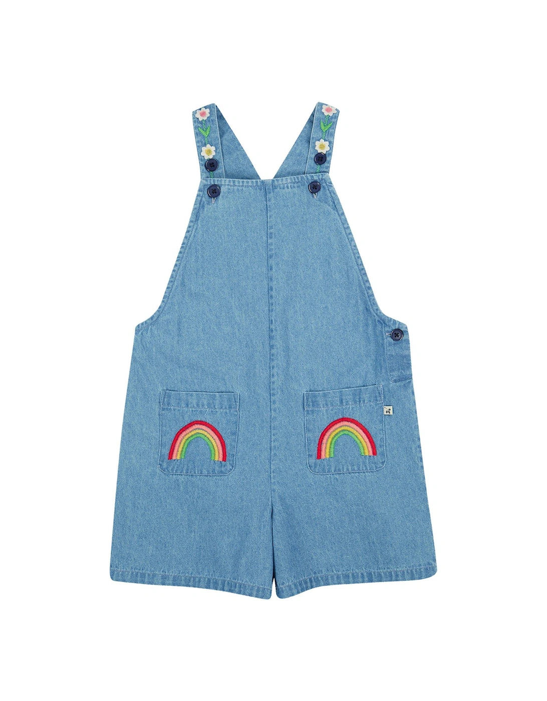 Girls Hazel Denim Dungaree - Blue, 2 of 1