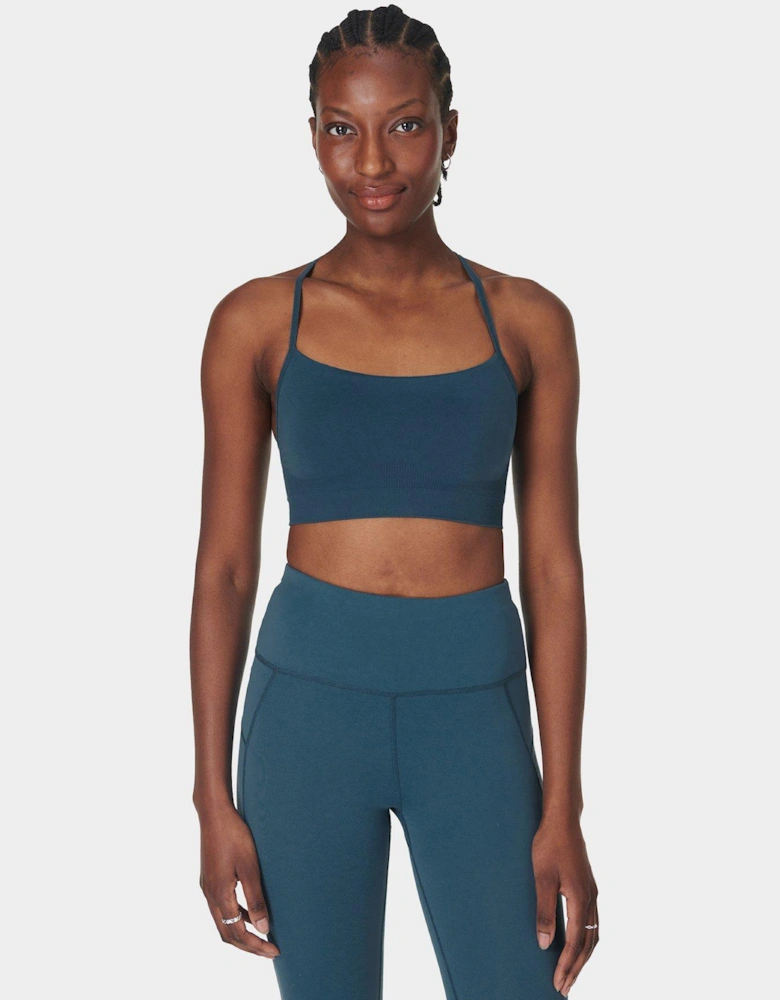 Womens Training Spirit Restored Seamless Yoga Bra - Blue