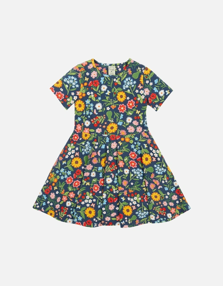 Girls Sunshine Skater Dress - Navy