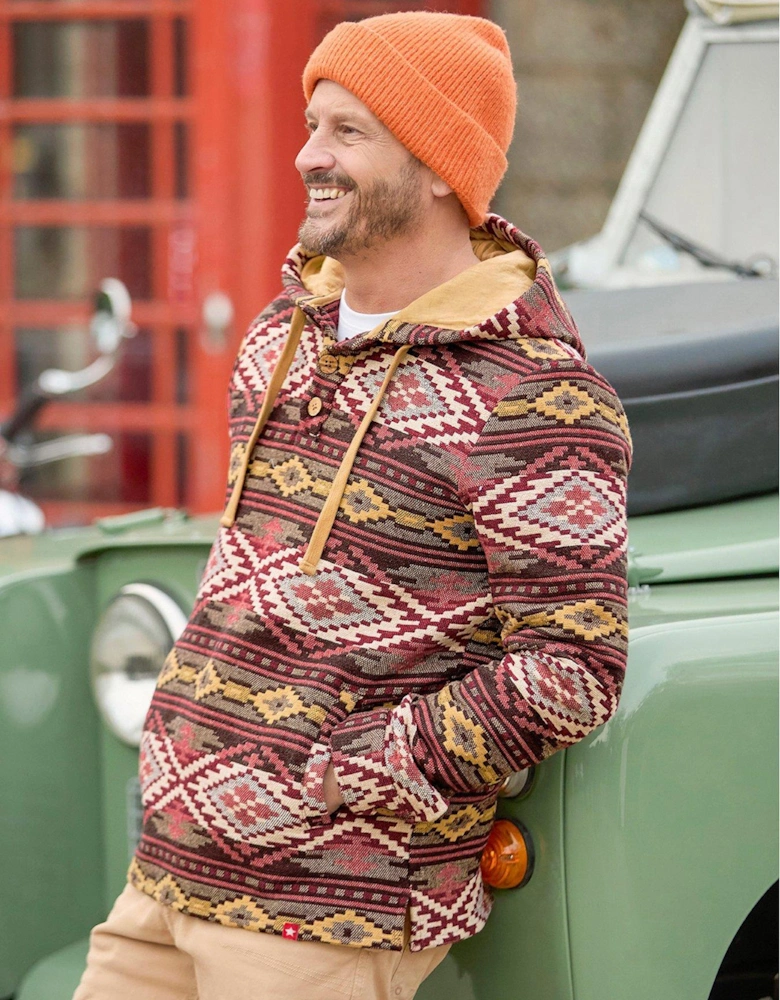 Cosy Campfire Woven Hoodie - Brown