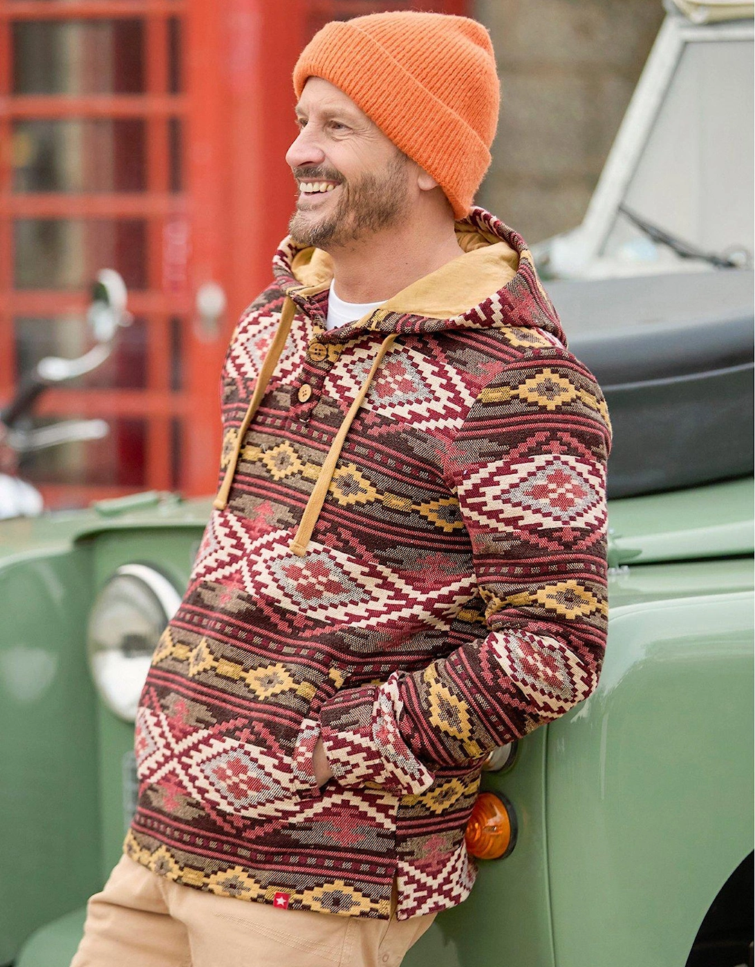 Cosy Campfire Woven Hoodie - Brown, 2 of 1