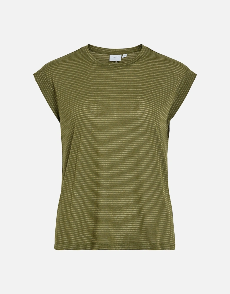 Mirella O-neck Sleeveless Top Olive