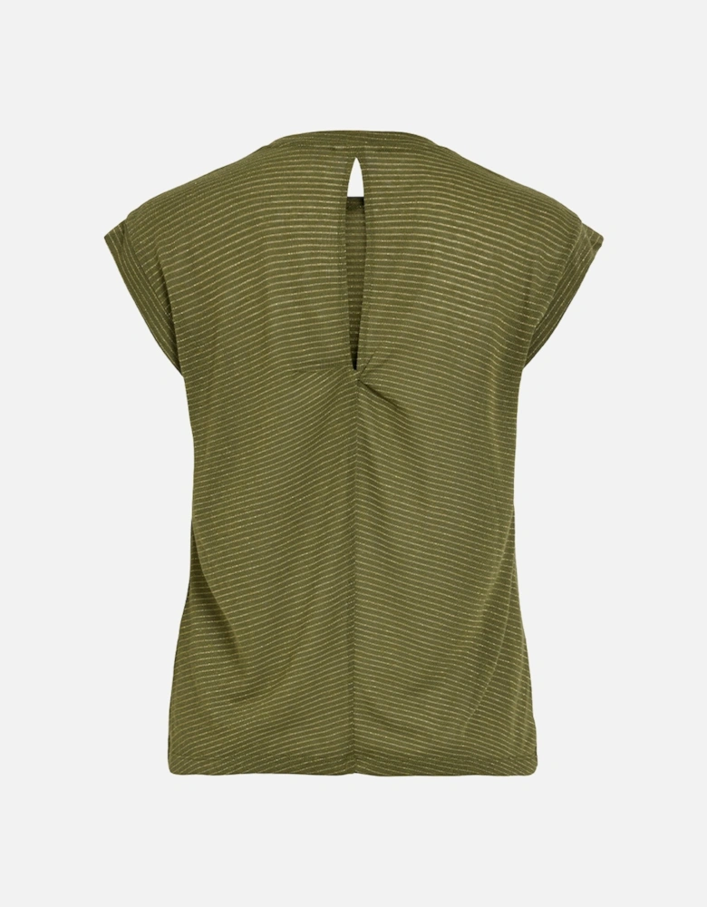 Mirella O-neck Sleeveless Top Olive