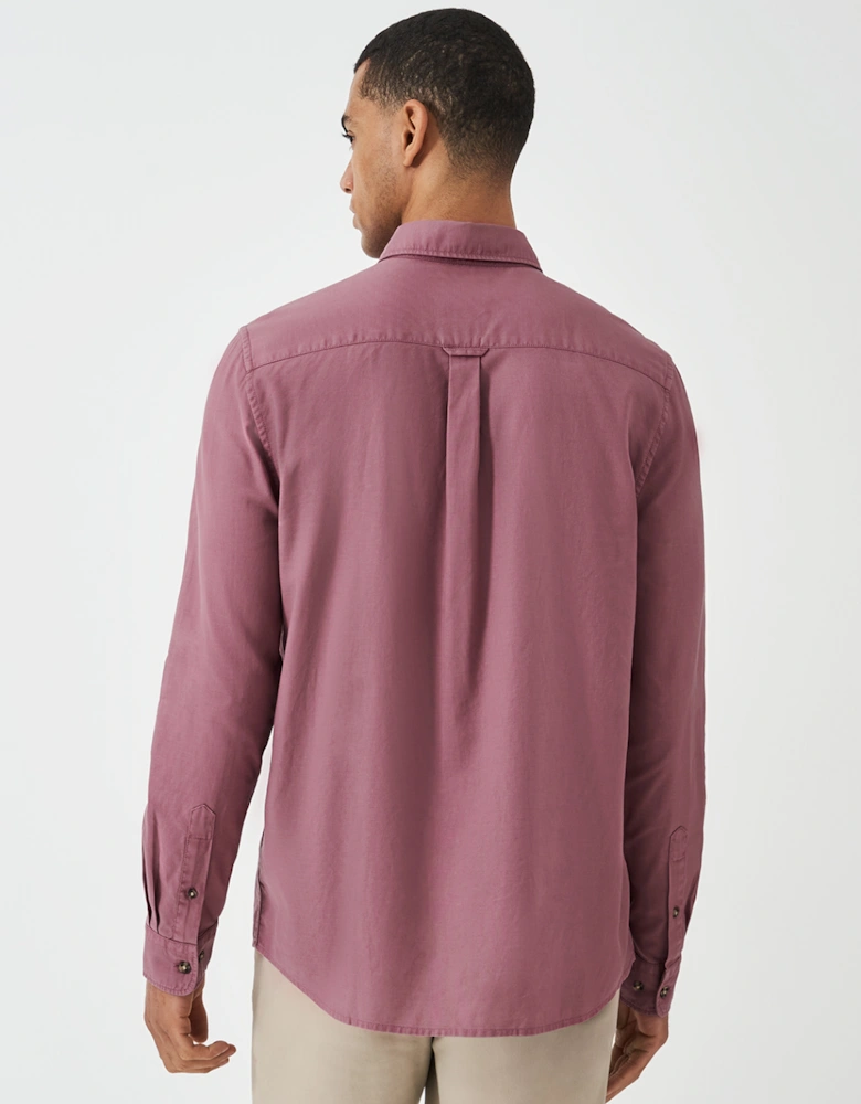 Men's Long Sleeve Garment Dyed Oxfords Shirt Deco Rose