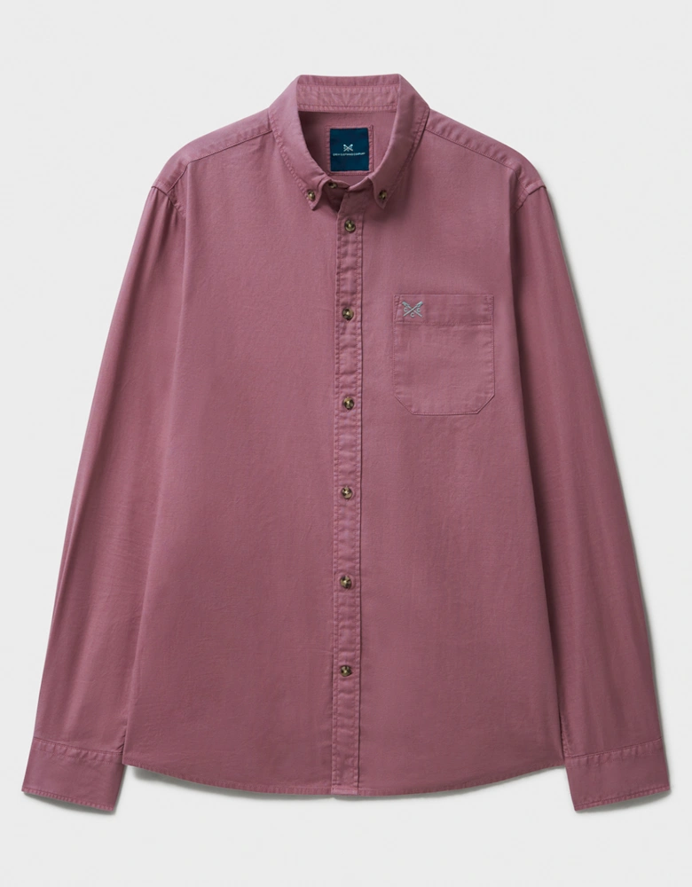 Men's Long Sleeve Garment Dyed Oxfords Shirt Deco Rose