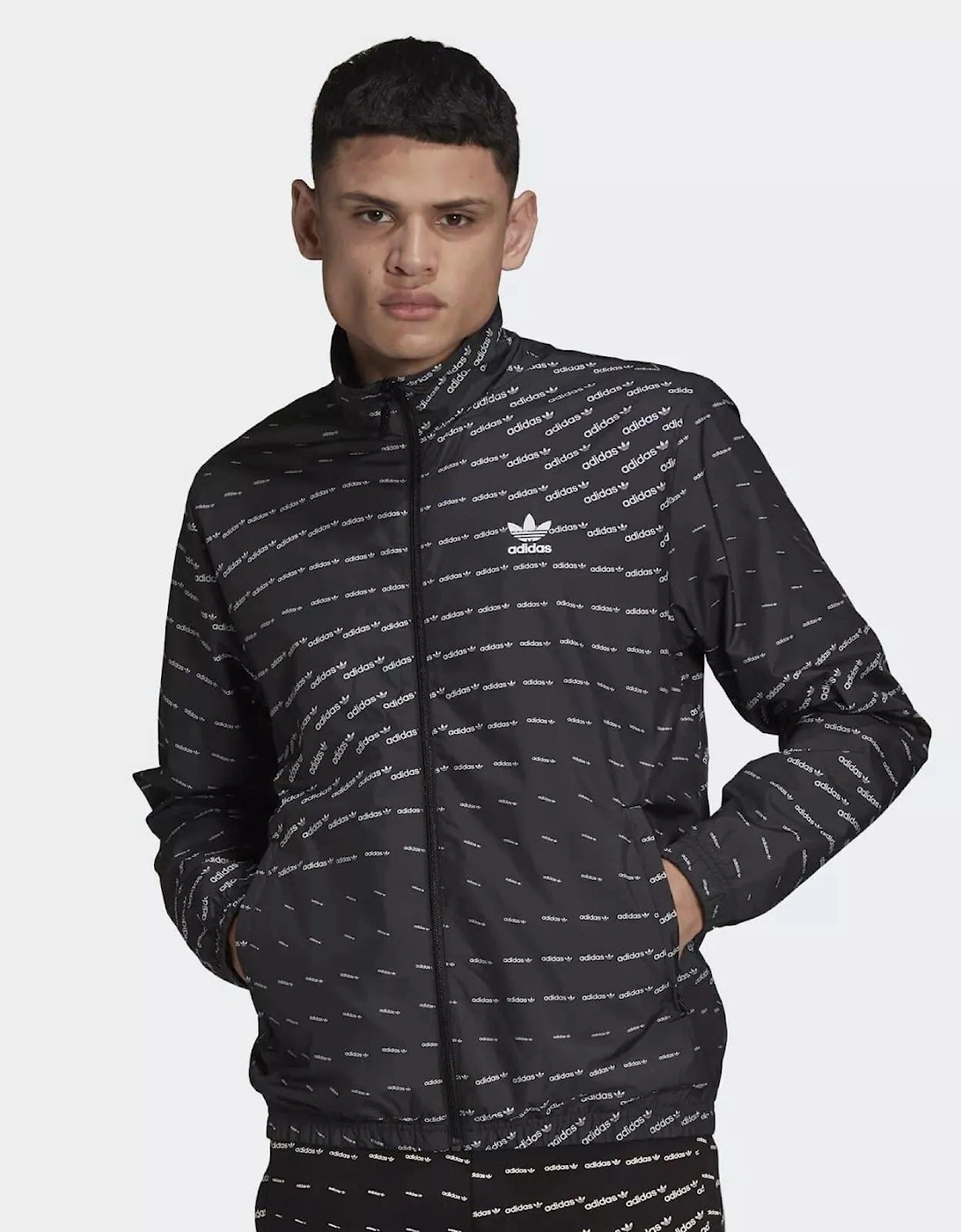 Men's Adidas Graphic Mono Track Jacket - Black - Size: S