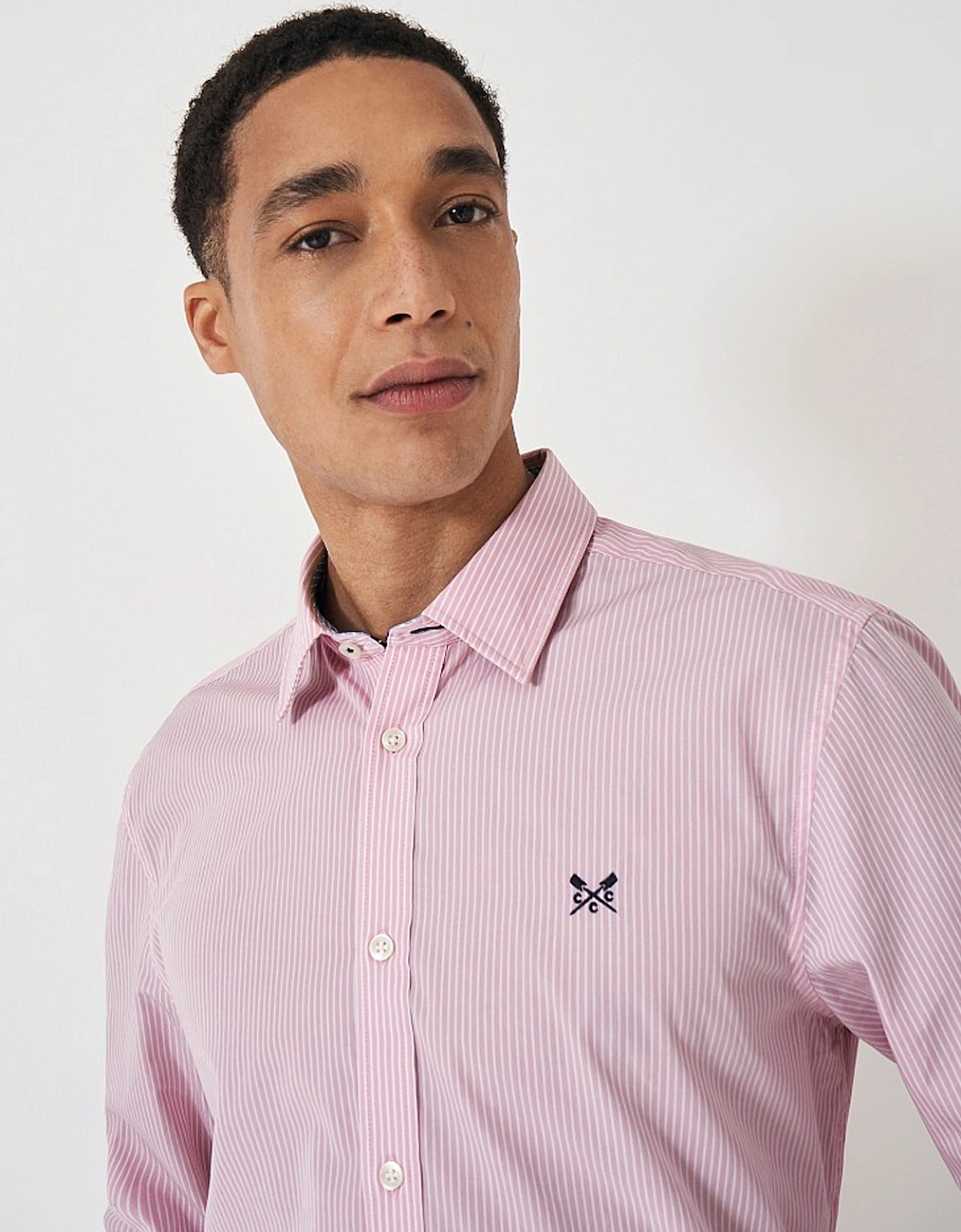 Men's Crew Classic Micro Stripe Shirt Heritage Pink/White