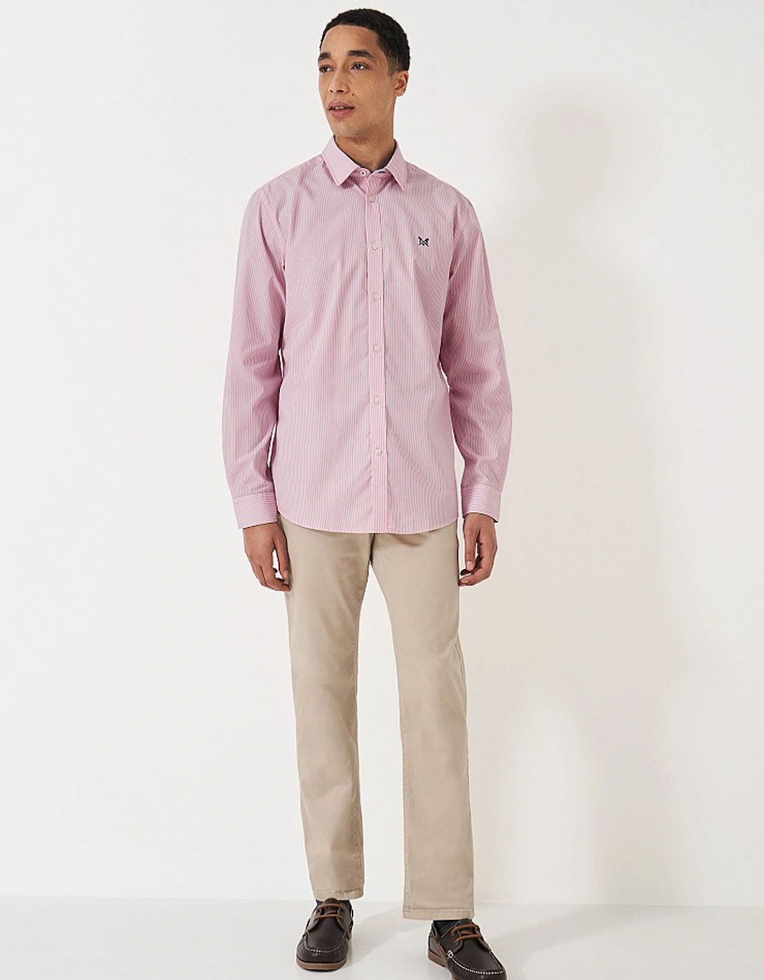 Men's Crew Classic Micro Stripe Shirt Heritage Pink/White