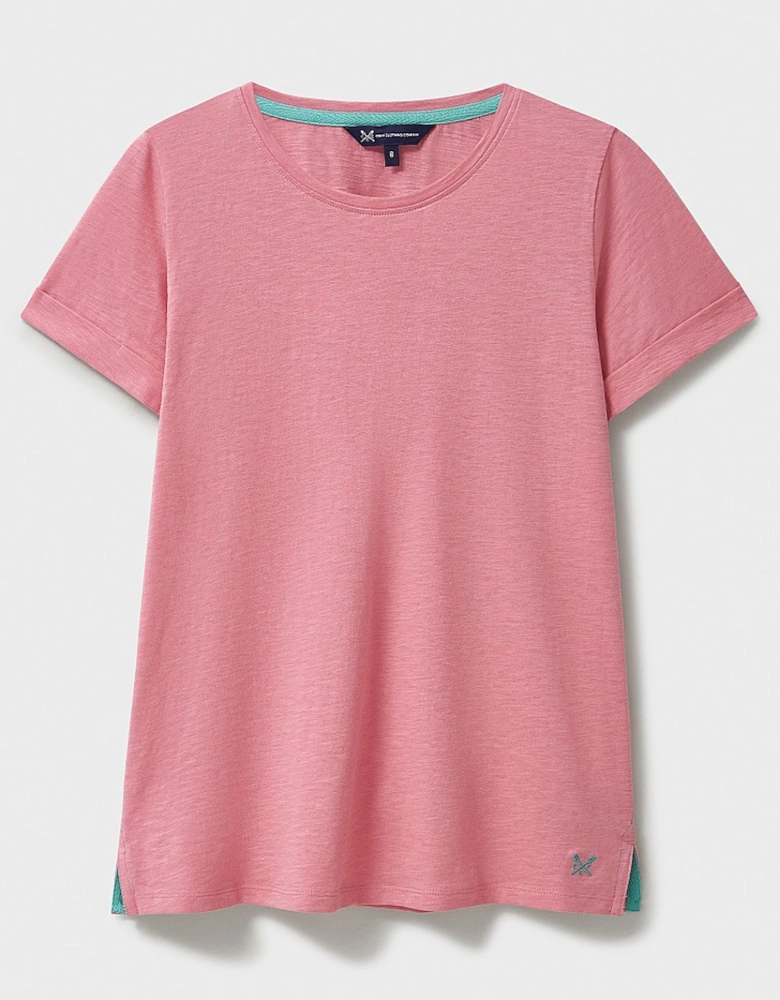 Women's Perfect Crew Neck Slub T-Shirt Flamingo Plume Pink