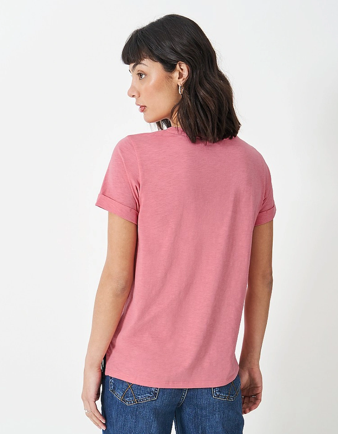 Women's Perfect Crew Neck Slub T-Shirt Flamingo Plume Pink