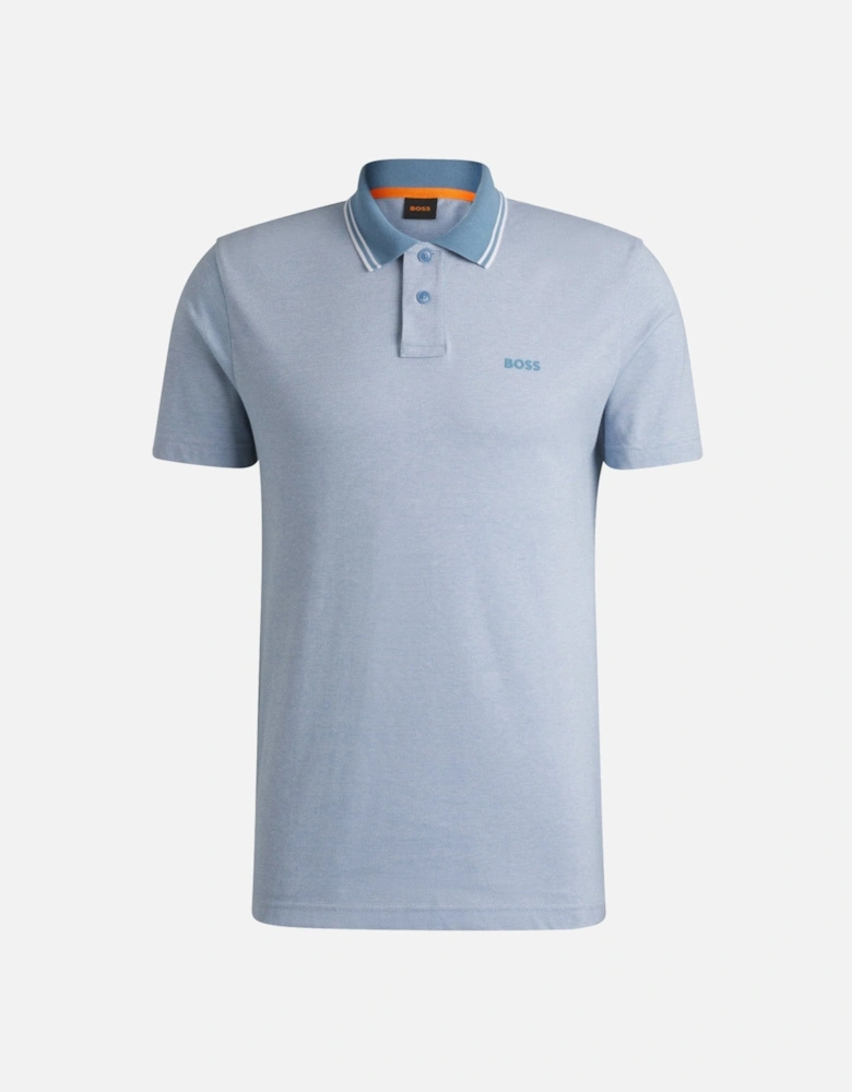 BOSS Orange Peoxford New Polo Shirt 462 Open Blue