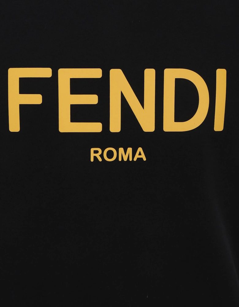 Yellow Printed T-Shirt in Black