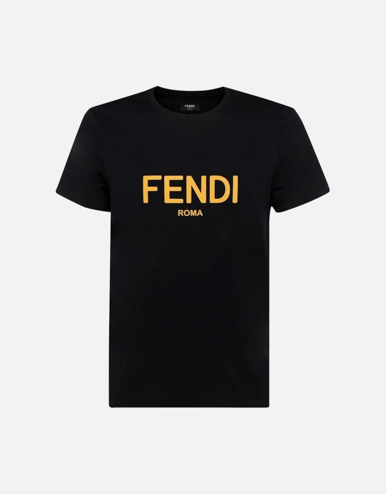Yellow Printed T-Shirt in Black