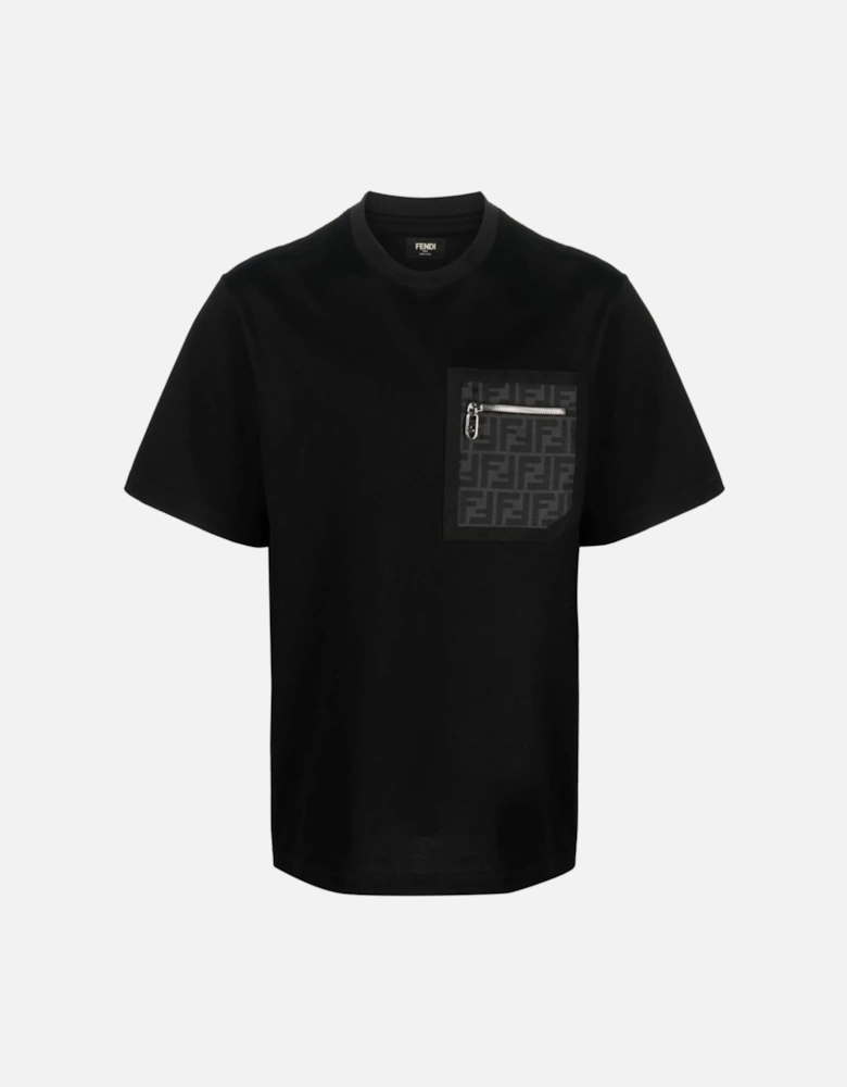 FF Monogram Pocket Oversized T-Shirt in Black