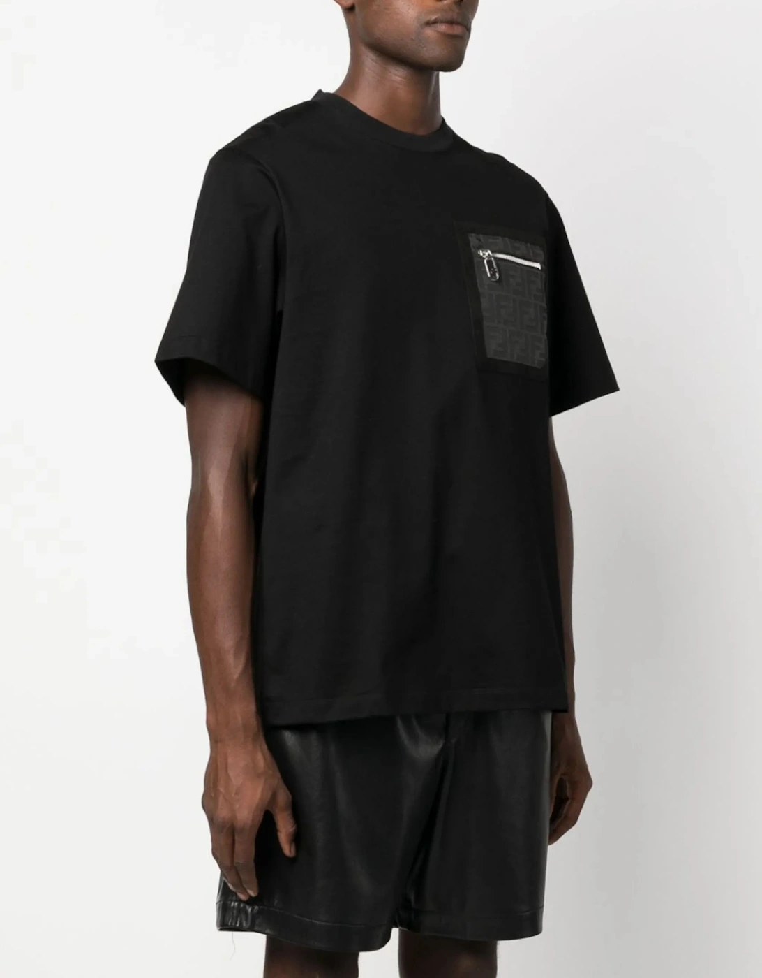 FF Monogram Pocket Oversized T-Shirt in Black