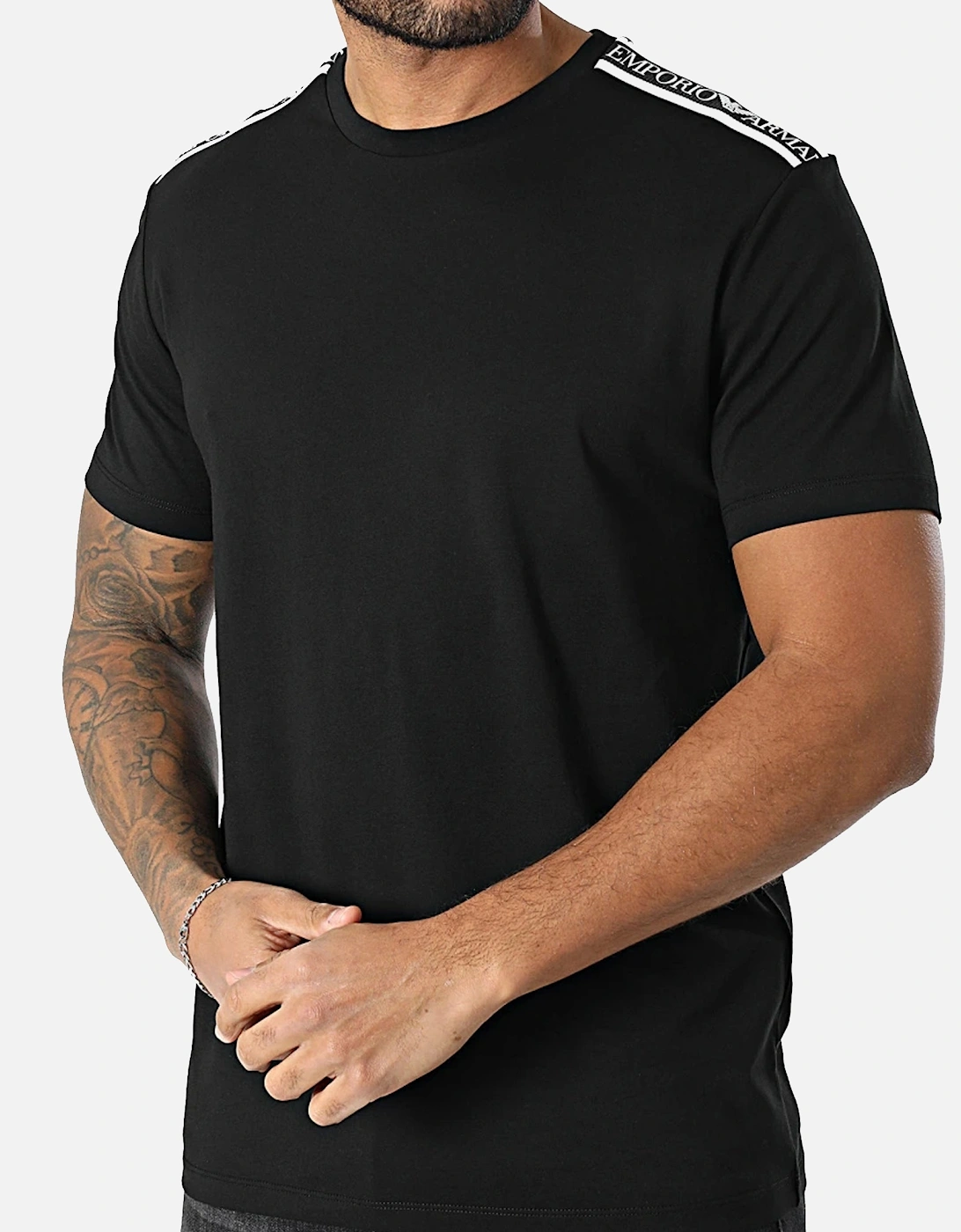 Beach Woven Tape Logo T-Shirt Black