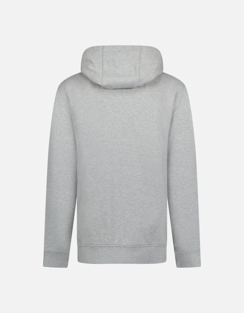 'Hove' check Hood Embroidery Logo Hoodie Zip Sweatshirt Grey