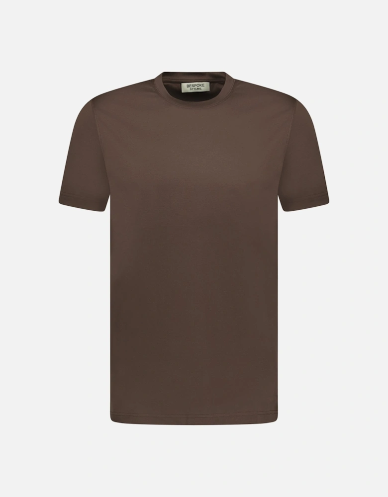 Mercerized Cotton T-Shirt Brown