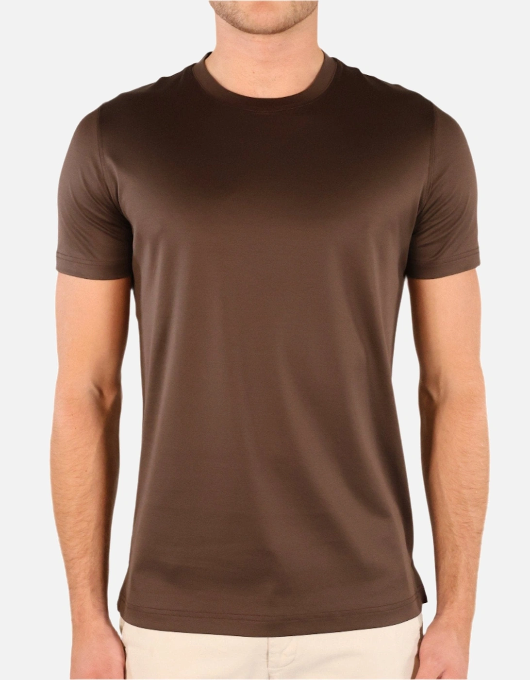 Mercerized Cotton T-Shirt Brown